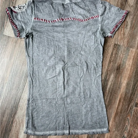 Affliction Gray and Red Graphic Tee - Picture 3 of 3